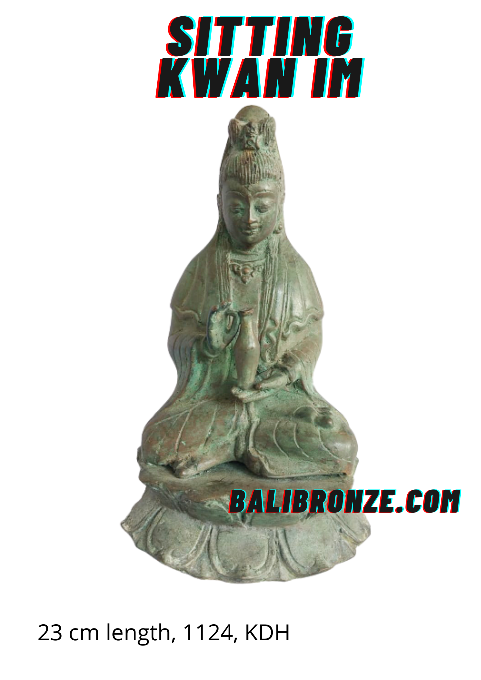 1124 Sitting Guan Yin 23 cm KDH