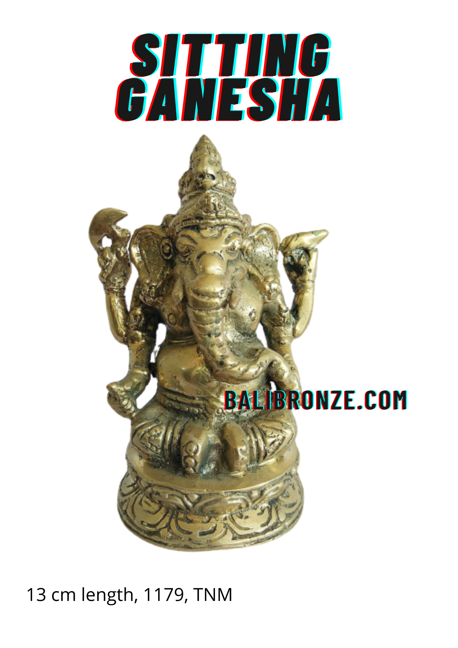 1179 Sitting Ganesha 13 cm TNM