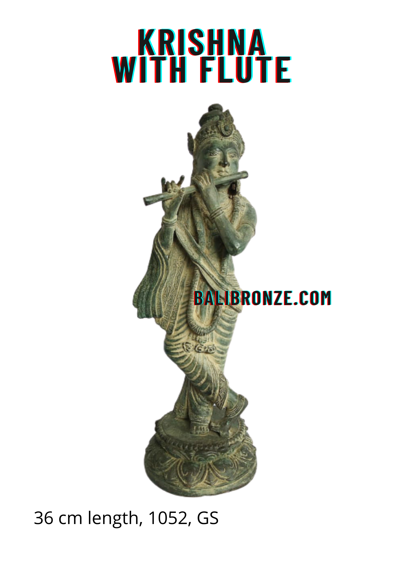 1052 Krishna with flute 36 cm GS