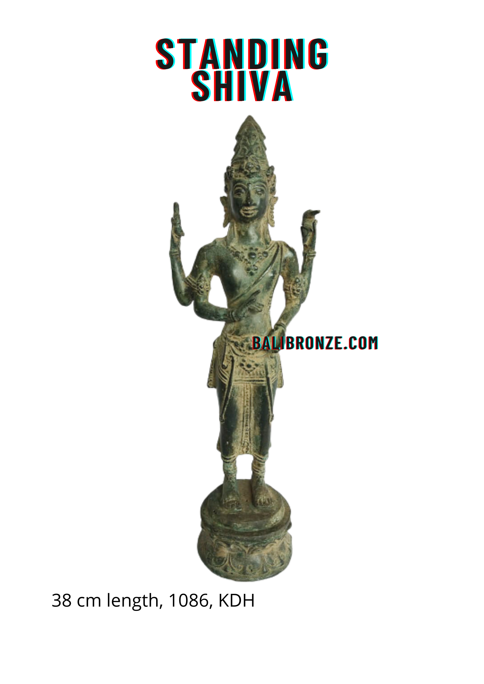 1086 Standing Shiva 38 cm KDH